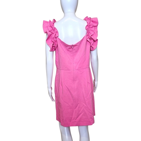 French Connection - Pink - Ruffled Fit & Flare Dress  - 12 - Picture 11 of 13